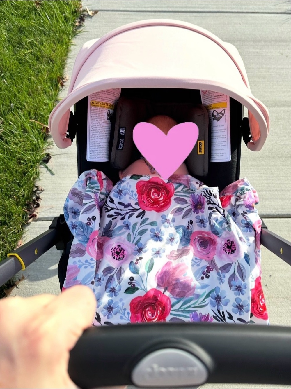 Floral Car Seat Cover - Pink & White Nursing Cover - Picture 3 of 5